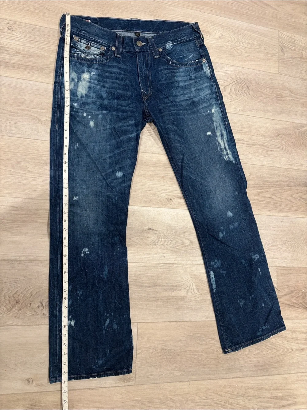 True Religion Ricky Men's Blue Distressed Jeans size 36